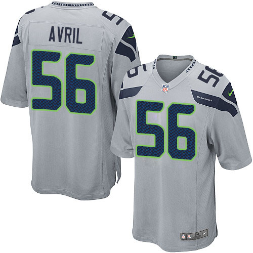 Men's Game Cliff Avril Nike Jersey Grey Alternate - #56 NFL Seattle Seahawks